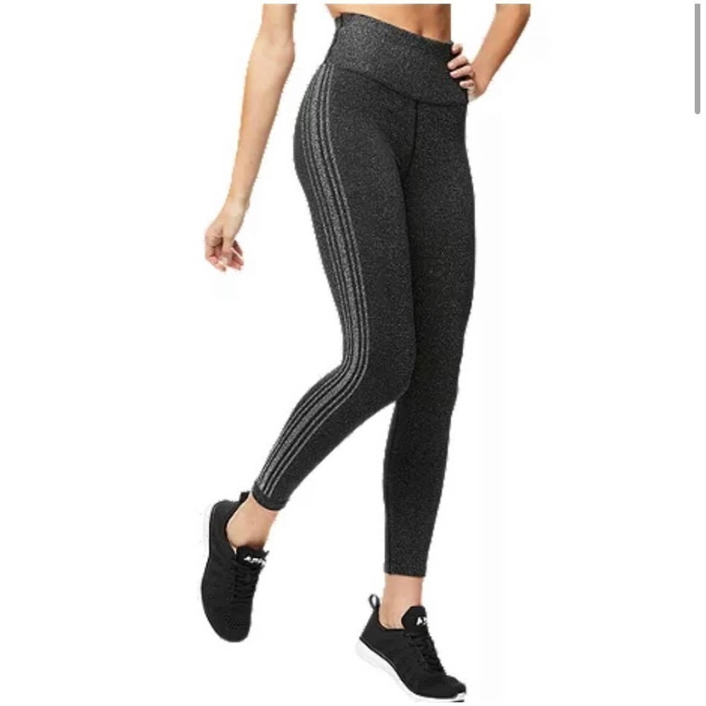 Good American Stripe Leggings Metallic